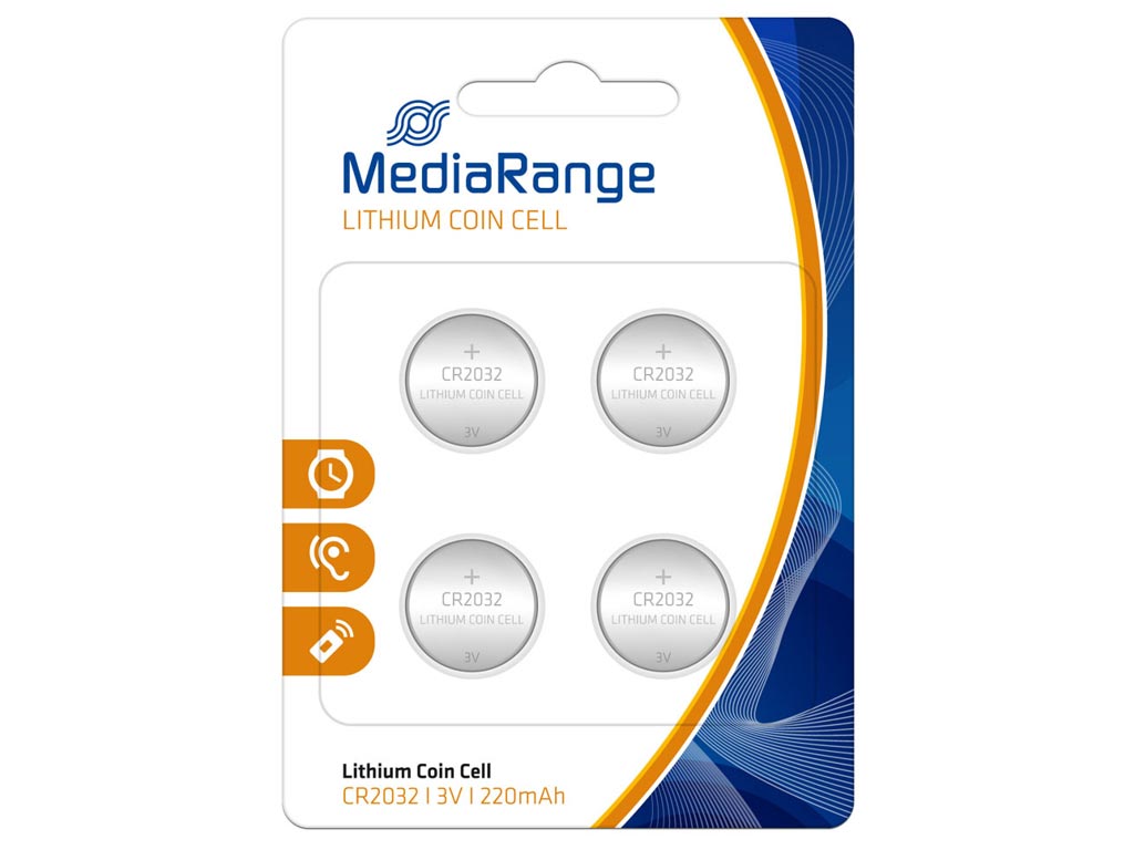Mediarange Μπαταρία Λιθίου Coin Cells CR2032 3V - 4 Pack [MRBAT132] Εικόνα 1