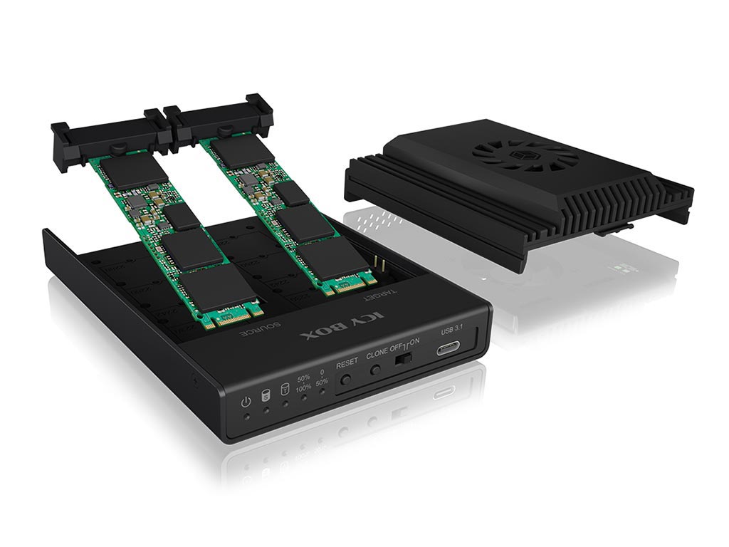 Station D'Accueil ICY BOX Pour SSD M.2 NVMe/SATA Et Disques Durs - USB 3.2 Gen 2 (10 Gbit/s) - Plug & Play Avec Câble USB-C/A - IB-180MS-C31 - 8