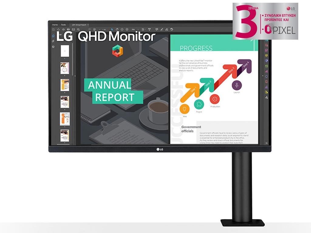 LG Electronics Ergo Series 27QN880-B Quad HD 27¨ Wide LED IPS - 75Hz / 5ms with AMD FreeSync - HDR Ready [27QN880-B] Εικόνα 1