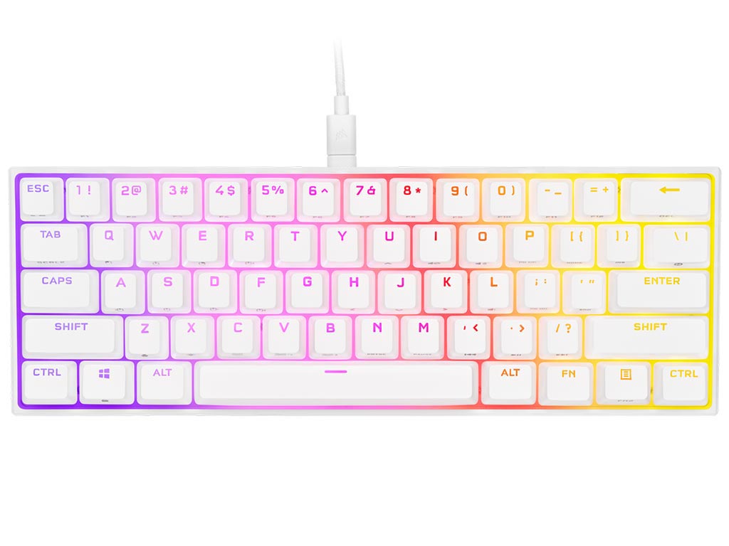 Corsair K65 RGB Mini Mechanical Gaming Keyboard - Cherry MX Red - US Layout - White [CH-9194110-NA] Εικόνα 1