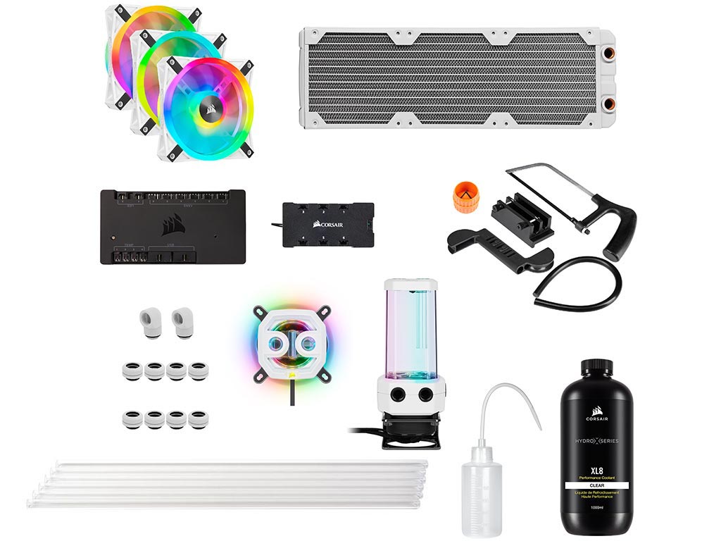 Corsair Hydro X Series XH305i ICUE RGB PRO Custom Cooling Kit - White ...