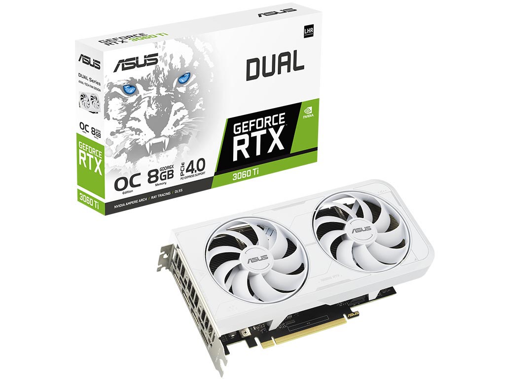 Asus GeForce RTX 3060 Ti Dual OC 8GB GDDR6X - White 90YV0IP2