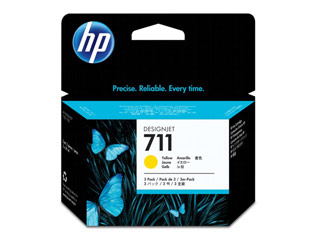 HP 711 3-pack Yellow Ink Cartridges