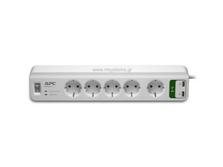 APC Essential Surge Arrest 5 with 2 USB charger ports 230V