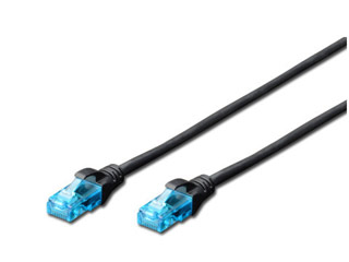 Digitus DK-1512-050/BL Cat 5e U/UTP Patch Cable RJ45 Male 5 m 100 MHz PVC AWG 26/7 Booted Latch Protection Black
