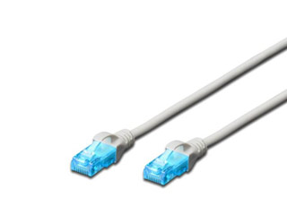 Digitus Ecoline Cat 5e U/UTP Patch Cable 3 m Grey DK-1512-030 AWG 26/7 PVC 100 MHz RJ45 Booted Network Cable