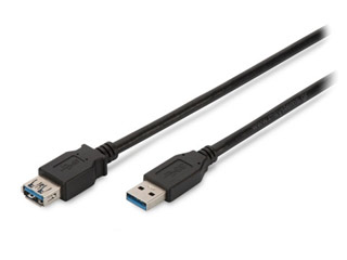 Digitus AK-300203-030-S USB 3.0 Extension Cable A Male to A Female 3 m Black