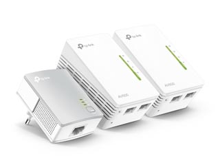 Tp-Link PowerLine AV 600 Wireless Extender Network Kit V5.0 - Network Kit (Triple Kit) [TL-WPA4220T KIT]