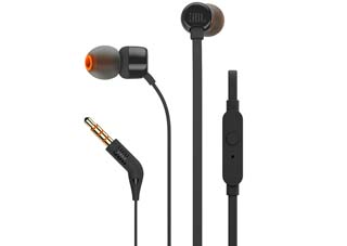 JBL Tune 110 Wired In-Ear Headphones - Black [JBLT110BLK]