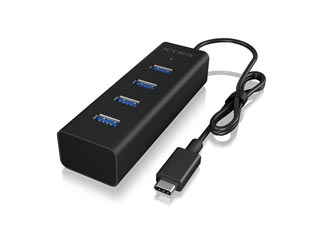 RaidSonic Icy Box USB 3.0 Type-C 4-Port Hub - Black [IB-HUB1409-C3]