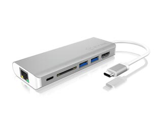 RaidSonic Icy Box USB 3.0 Type-C Male - USB Type-A/USB Type-C/SD Card Rreader/HDMI/RJ-45 Docking Station
