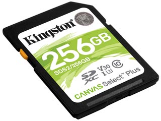 Kingston Canvas Select Plus SD 256GB SDXC Class 10 UHS-1 U3 V30 [SDS2/256GB]