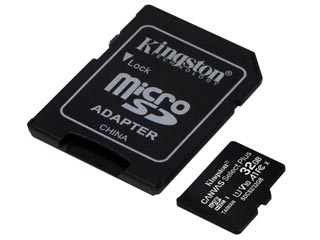 Kingston Canvas Select Plus 32GB micro SDHC Class 10 UHS-I U1 V10 + SD Adapter [SDCS2/32GB]
