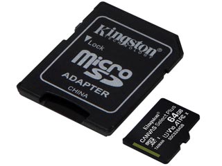 Kingston Canvas Select Plus 64GB micro SDXC Class 10 UHS-1 U1 V10 + SD Adapter