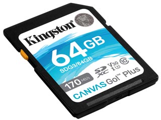 Kingston Canvas Go Plus 64GB SDXC Class 10 UHS-1 U3 [SDG3/64GB]