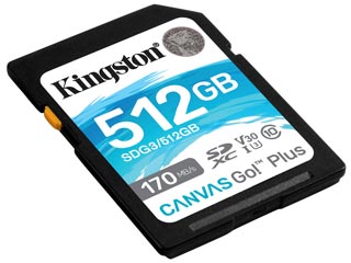 Kingston Canvas Go Plus 512GB SDXC Class 10 UHS-1 U3 [SDG3/512GB]