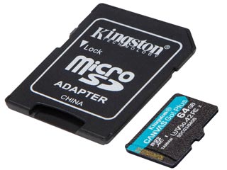 Kingston Canvas Go Plus 64GB micro SDXC Class 10 UHS-1 U3 [SDCG3/64GB]