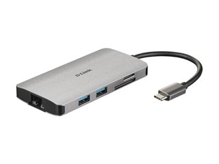 D-Link USB 3.0 Type-C Male - USB Type-A/ HDMI/ USB Type-C (Thunderbolt 3)/ SD Card Reader/ RJ-45 Gigabit Docking Station [DUB-M810]