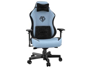 Anda Seat Gaming Chair AD18 T-Pro Fabric - Light Blue / Black with Alcantara Strips [AD18-02-SB-F] Εικόνα 1