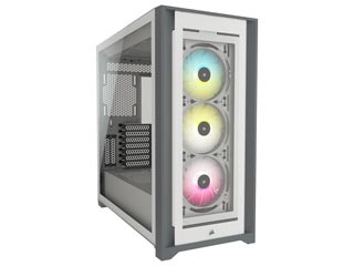 Corsair 5000X iCUE RGB Windowed Mid-Tower Case Tempered Glass - White