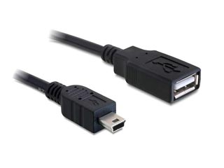 Delock Καλώδιο USB 2.0 Type A (Female) - Mini USB 5pin (Male) 0.5m [82905]