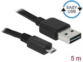 DeLOCK Καλώδιο USB 2.0 Type A (Male) - Micro USB Type B (Male) 5m