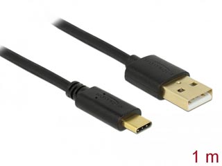 Delock Καλώδιο USB 2.0 Type-A (Male) - Type-C (Male) 1m