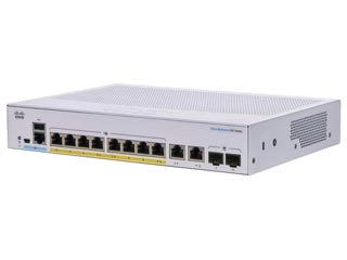 Cisco Business Smart 8-Port 10/100/1000 PoE+ 802.3af/at + 2-Port 1G RJ45/SFP combo - Layer 2 Managed Switch