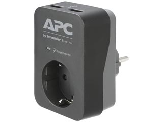 APC Essential SurgeArrest 1 Outlet with 2 USB ports 230V [PME1WU2B-GR]