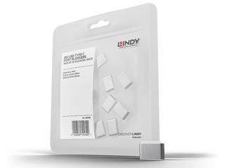 Lindy USB Type-C Port Blocker - 10 Pieces Without Key - White