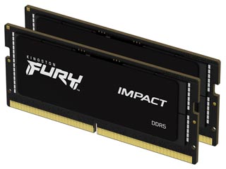 Kingston FURY Impact 32GB 2x16GB DDR5-4800 CL38 SODIMM Laptop Memory Kit KF548S38IBK2-32 1.1V