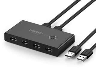 UGREEN US216 Sharing Switch Box - USB 2.0 4-Port Hub - Black [30767]