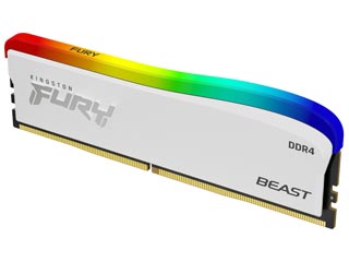 Kingston 16GB FURY Beast RGB DDR4 3200MHz Non-ECC CL16 - White Special Edition [KF432C16BWA/16]