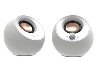 Creative Pebble V3 Minimalistic USB-C Speakers with Bluetooth - White [51MF1700AA002]