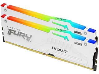 Kingston 32GB Fury Beast RGB DDR5 5200MHz CL36 (Kit of 2) - White [KF552C36BWEAK2-32]