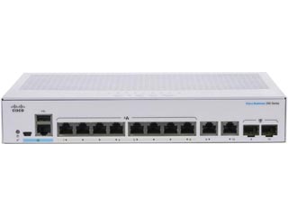 Cisco Business Smart 8-Port 10/100/1000 + 2-Port 1G RJ45/SFP combo - Layer 3 Managed Switch