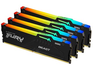 Kingston 64GB Fury Beast RGB 5200MHz DDR5 CL40 (Kit of 4) - Black