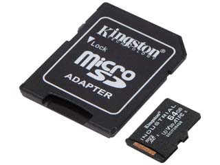 Kingston Industrial 64GB microSDXC UHS-I U3 V30 A1 pSLC Memory Card with SD Adapter