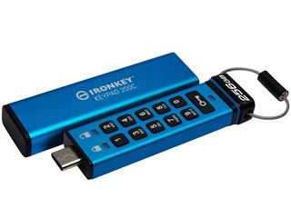 Kingston IronKey Keypad 200C 256GB Encrypted USB-C Flash Drive FIPS 140-3 Level 3 XTS-AES 256-bit IP68