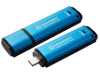 Kingston IronKey Vault Privacy 50C 512GB Encrypted USB-C Flash Drive XTS-AES 256-bit FIPS 197 IPX8