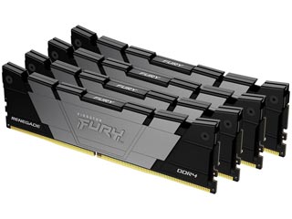 Kingston FURY Renegade 32GB 4x8GB DDR4-3600 CL16 1.35V XMP UDIMM Non-ECC Black Desktop Memory Kit KF436C16RB2K4/32