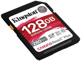 Kingston Canvas React Plus 128GB SDXC Class 10 UHS-II U3 V60 [SDR2V6/128GB]