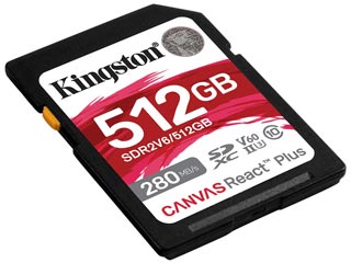 Kingston Canvas React Plus 512GB SDXC Class 10 UHS-II U3 V60 [SDR2V6/512GB]