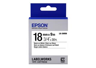 Epson LabelWorks Tapes LK-5WBN Black/White 18mm 9m [C53S655006]