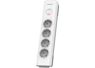 Philips SPN7040WA Πολύπριζο 4 θέσεων (Schuko) με Προστασία Υπέρτασης - 2m