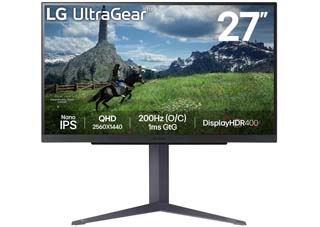 LG Electronics 27GS85Q-B UltraGear Quad HD 27¨ Wide LED Nano IPS - 180Hz / 1ms with AMD FreeSync - Nvidia G-Sync Compatible - HDR Ready