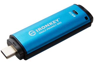 Kingston IronKey Vault Privacy 50C IKVP50C/64GB Encrypted USB Flash Drive 64GB USB 3.2 Gen 1 Type-C XTS-AES 256-bit