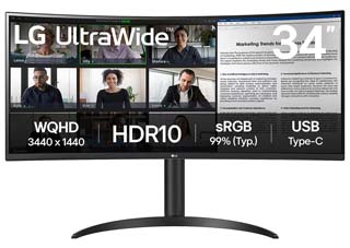 LG Electronics 34WR55QK-B Quad HD 34¨ Curved Ultra Wide LED VA - 100Hz / 5ms - HDR Ready