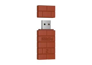 8BitDo Wireless USB Adapter 2 for Switch / Windows PC / Mac & Rasp Pi /Xbox / Switch Pro / PS5 Controller - Orange [RET00311]