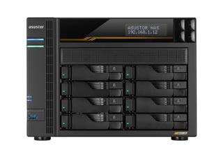 Asustor Lockerstor 8 Gen3 AS6808T 8-Bay NAS AMD Ryzen V3C14 16GB ECC DDR5 Quad M.2 NVMe Dual 10GbE Diskless Black